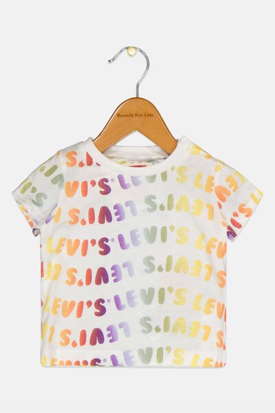 Levi's تي شيرت مطبوع بالكامل بأكمام قصيرة ورقبة دائرية للأولاد الصغار، متعدد ...