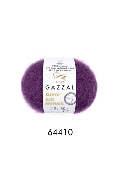 GAZZAL İPLİK Gazzal Super Kid Mohair pređa za pletenje 150g 6x25g 237m Luksuz...