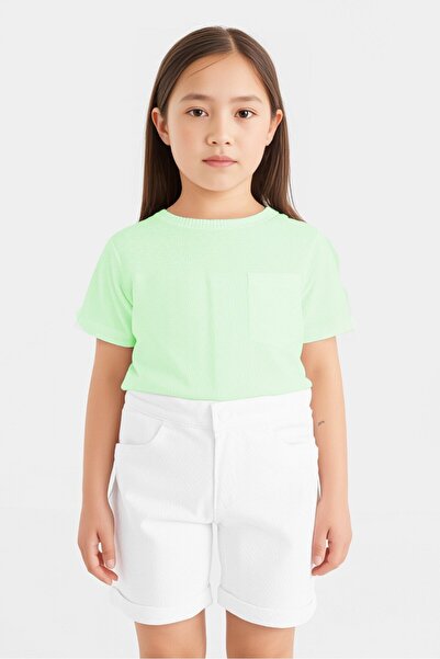 Levi's Kids Girl Plain Denim Shorts, White