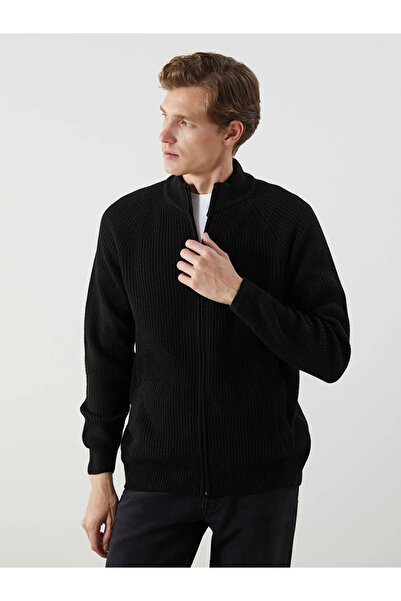 LC Waikiki Standard Pattern Stand Collar Men's Knitwear Cardigan