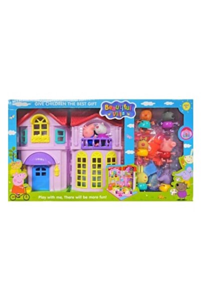 MASHASHOP Casuta pentru papusi, MASHASHOP, cu 8 figurine, accesorii, multicol...