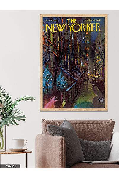 CeSht Poster iz časopisa The New Yorker, jednodijelna slika u drvenom okviru