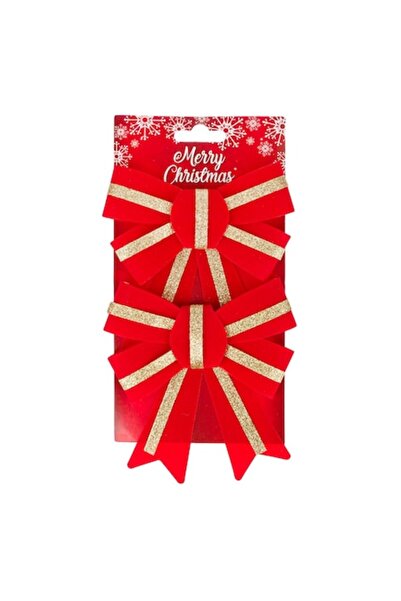 ANTBRO Ornamente de Crăciun, roșu și auriu, South Perfect Decor, 14x15 cm, 2 buc