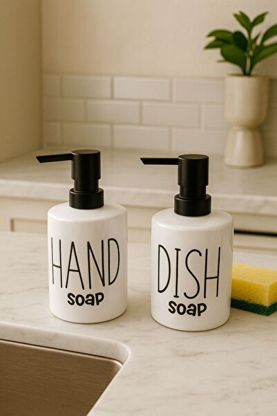 YzHome 2 Li Porselen Banyo Sıvı Sabunluk Deterjanlık Hand Dishes