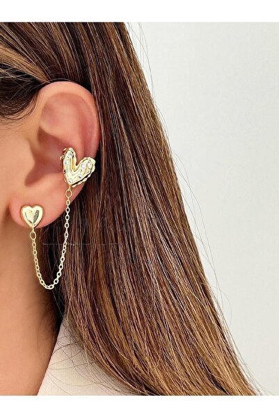 Venus Design Çelik Kalpli Earcuff