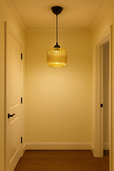 Uçar Kent Modern Tasarım Antre Hol Mutfak Çocuk Odası Salon Camlı Tekli Avize