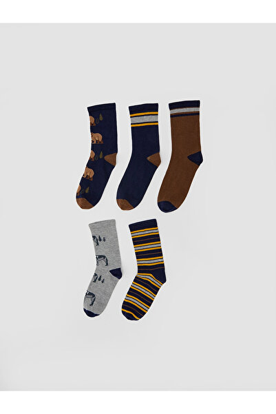 LC Waikiki Lcw Kids Mixed Pattern Boys Socks 5-Piece