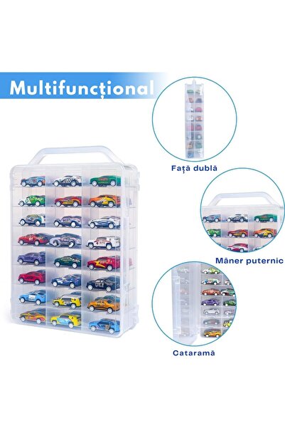 varioshop Car storage box, 46 compartments, transparent, resistant PP, dimensions 33x25x8.5 cm