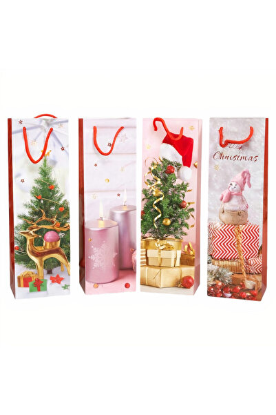 JML1 Christmas Gift Bag 12/set, for Bottle 33x10x10cm, Various Models Wholesale