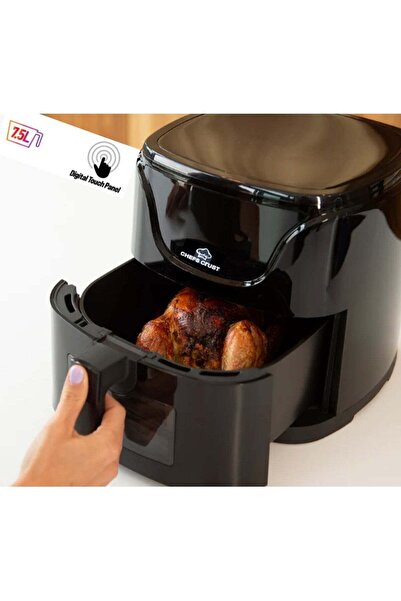 TERRION مقلاة هوائية Chefs Crust سعة 7.5 لتر، شاشة لمس LED، نافذة زجاجية، تحك...