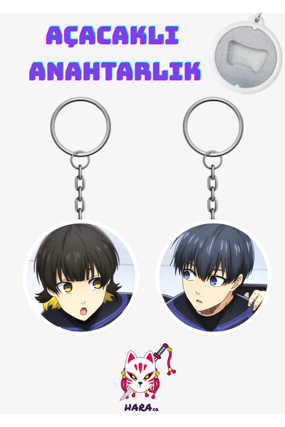 Hara Company Blue Lock Anime Yoichi Isagi and Meguru Bachira Keychain Opener Set (2-Piece)