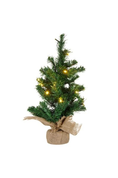 ANTBRO Коледна елха, зелена, с 20 LED крушки, South Perfect Decor, 45 см