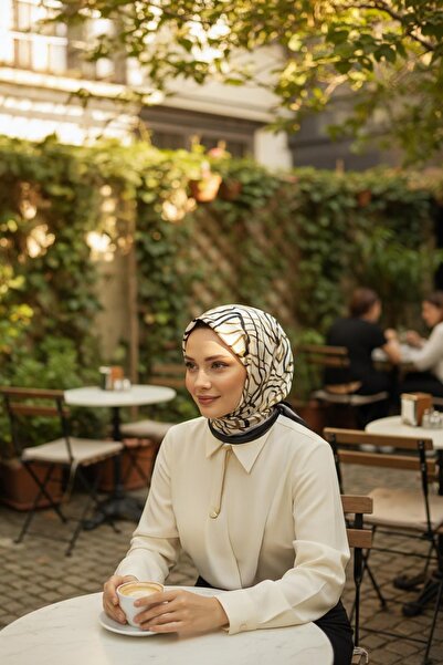 AFVENTE Μαντήλι από βαμβάκι με μοτίβο κυμάτων