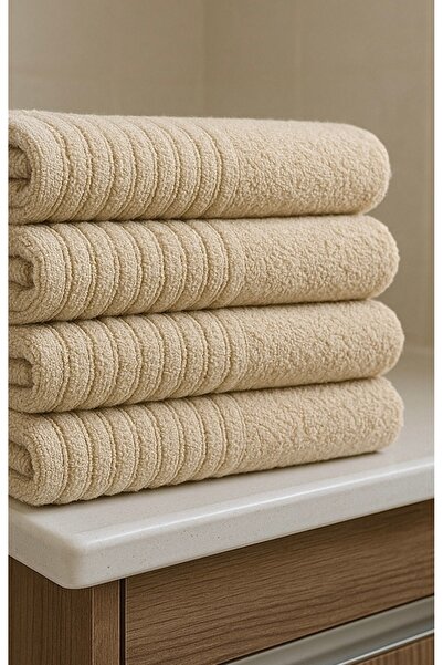 SHAL HOME 100% Cotton 50*90cm Hand & Face Towel Set - Beige