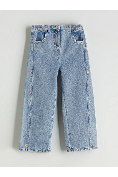 LC Waikiki LCW Kids Mavi Nakışlı Kız Çocuk Jean Pantolon