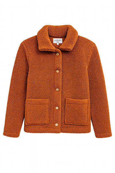 homytextiles Sherpa Ekstra Yumuşak Teddy Gömlek Yaka Düğmeli Erkek Ceket