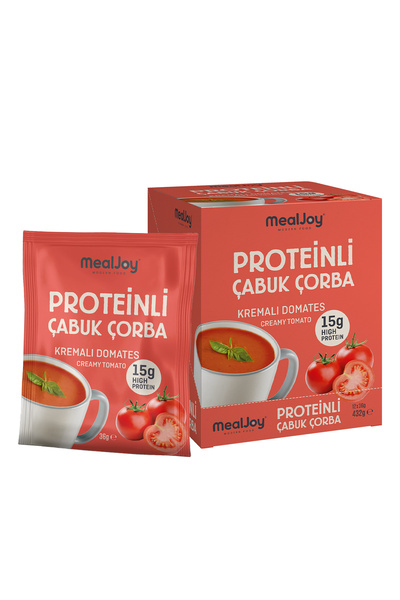 Mealjoy Yüksek Proteinli Çabuk Çorba - Domates - 12 adet*36 gr - 15 gr Protein