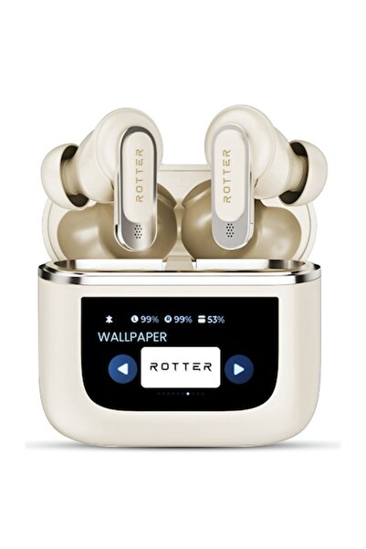 ROTTER Căști intraauriculare Bluetooth wireless cu control tactil, ANC, Bluetooth 5.3, 30h, aurii