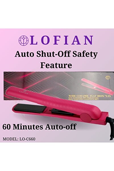 LOFIAN Ceramic Hair Straightener 1.25” Wide Plate, 480°F (Model LO-C660)