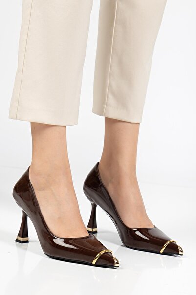 SUİNS SHOES Suins Clove Model Women's Heeled Stiletto Shoes with Metal Detail on the Toe