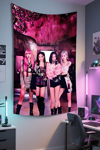 RUGRUMBA Черно-розово покритие за стена – с музикална тематика, висококачеств...