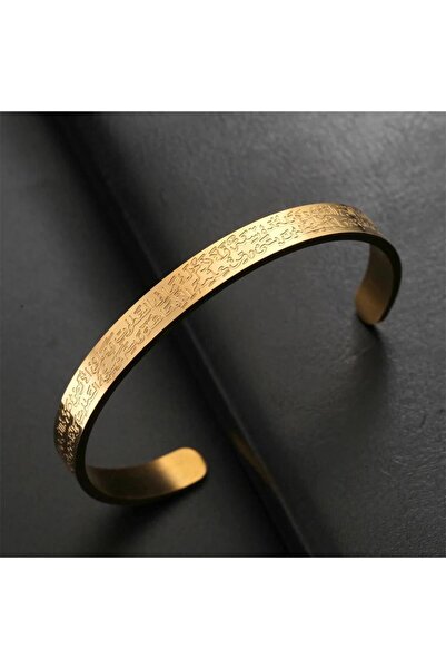 Sirena Accessories Ayetel Kürsi Gold Kaplama Ayarlanabilir Paslanmaz Çelik Bi...