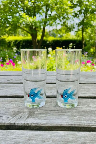 Arsglass Cam 6lı El Yapımı Balık Figürlü Rakı Bardağı Seti