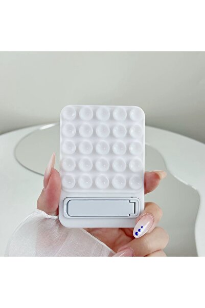 EDELFU Yapışkanlı ve Metal Standlı Silikon Vantuzlu Telefon Tutucu – Güçlü Tu...