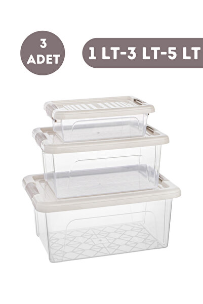 Loremp Storage Box 3 Pieces 1-3-5 Lt Nesting Food Storage Containers