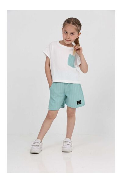 LC Waikiki Girl's Mint Single Pocket Shorts - 27227