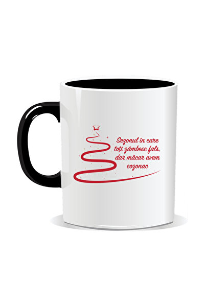 Mug Mania Personalized Christmas mug, The season when everyone smiles fakely, but at least we have cake
