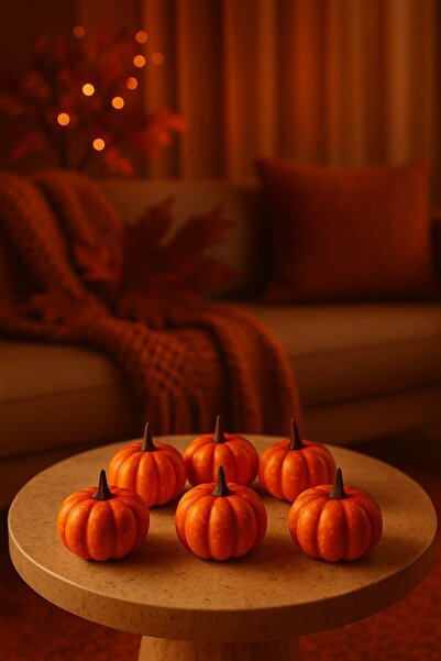 LUİ HOME Yapay Dekor Balkabağı 6 Adet Süs Kabakları