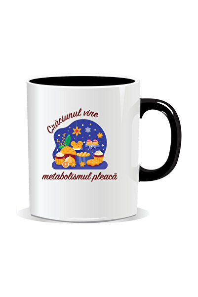 Mug Mania Personalized Christmas mug, Christmas comes, metabolism goes
