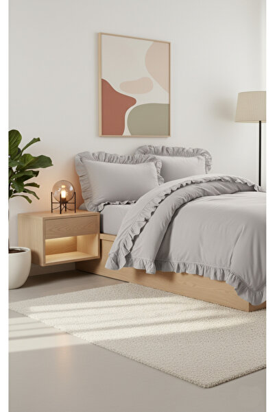 LILYUM %100 Pamuklu Fırfırlı Çift Kişilik Nevresim Takımı – Yumuşacık Dokusu ...