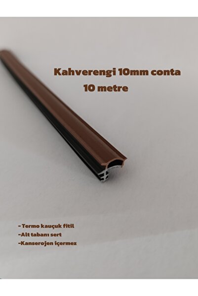 Bil Conta Ahşap kapı fitili contası KAHVERENGİ 10mm conta 10 metre termo kauç...