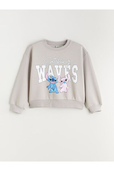 LC Waikiki Stitch ve Angel Baskılı Kız Çocuk Sweatshirt ve Eşofman Alt