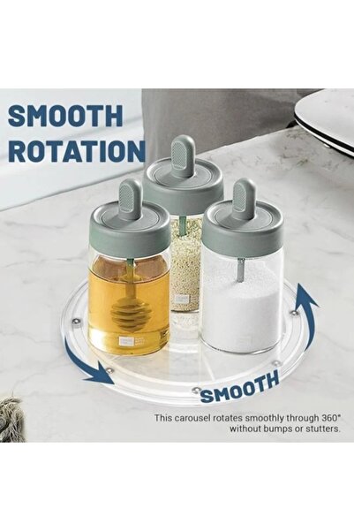 OEM Plastic rotating kitchen organizer, 23.5 x 3.5 cm, transparent