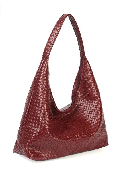 Store ÖRGÜ DETAYLI OMUZ ÇANTASI BORDO