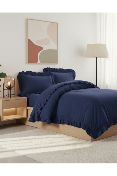 LILYUM %100 Pamuklu Fırfırlı Çift Kişilik Nevresim Takımı – Yumuşacık Dokusu ...