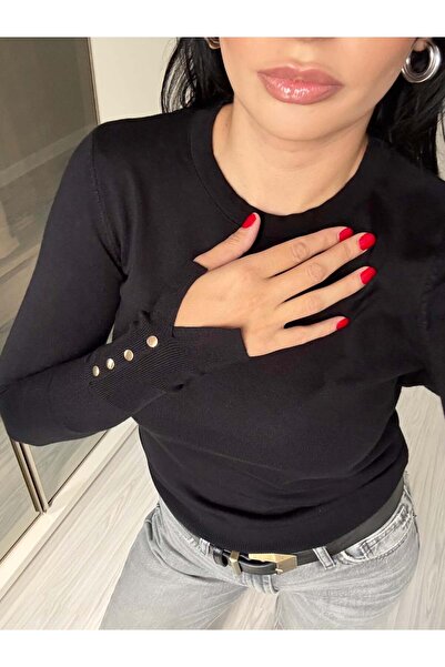 Mila Bisiklet Yaka Kol Ortası Droplu Kazak