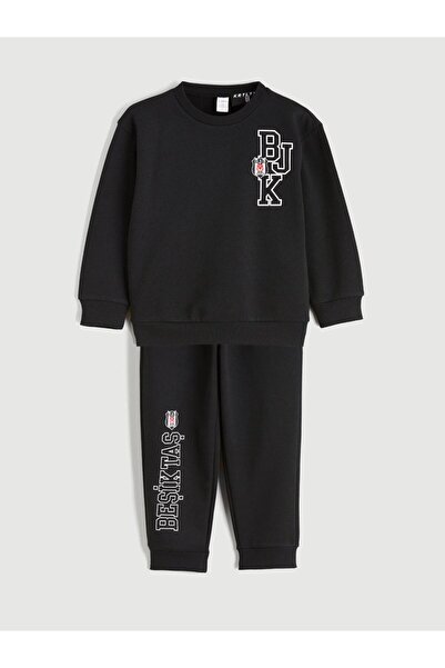 LC Waikiki Beşiktaş Baskılı Erkek Çocuk Sweatshirt ve Eşofman Alt