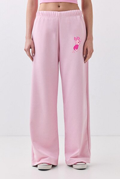 Trendiz Kadın Piglet Bol Paça Eşofman Altı Pembe