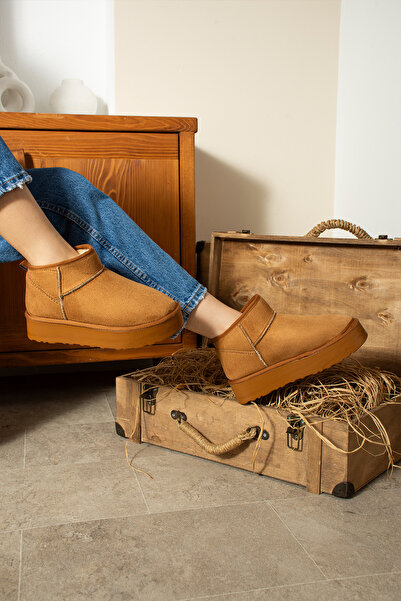 BERFONA AYA TABA SÜET İÇİ KÜRKLÜ 3 CM TABAN MİNİ BOT