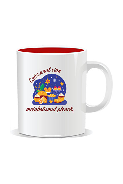 Mug Mania Personalized Christmas mug, Christmas comes, metabolism goes