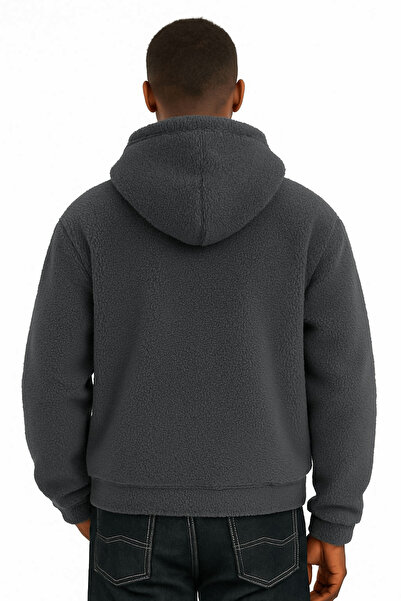 GENIUS STORE Мъжка суитшърт с качулка от полар шерпа и подплата от шерпа SHERPA-KAP