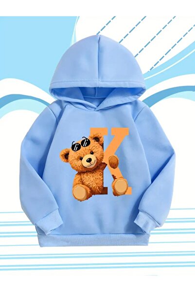 oneagılyazı Суитшърт с качулка и принт „Крал Мечка“