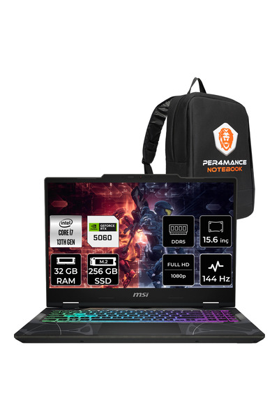 MSI Cyborg 15 i7 13620H 32GB 256GB SSD RTX5060/8GB 15.6" FHD 144Hz FDOS Gaming Laptop B13WFKG