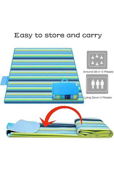 Genaric بطانية شاطئ محمولة مقاومة للماء والرمل للتخييم في الهواء الطلق قابلة للطي وخفيفة الوزن