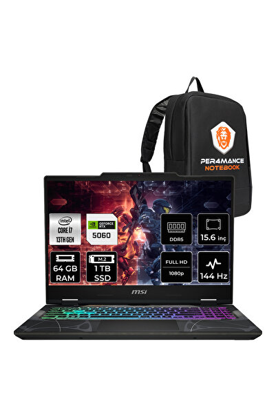 MSI Cyborg 15 i7 13620H 64GB 1TB SSD RTX5060/8GB 15.6" FHD 144Hz FDOS Gaming Laptop B13WFKG