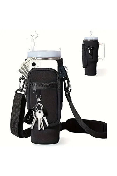 Güzelsu Aksesuar Quencher Straw 1.18 Lt Thermos Strap Neoprene Protection Thermos Case Bag and Shoulder Strap Accessory